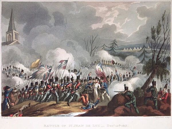 Battle of St. Jean de Luz, 10th December, 1813, engraved by Thomas Sutherland (b. c