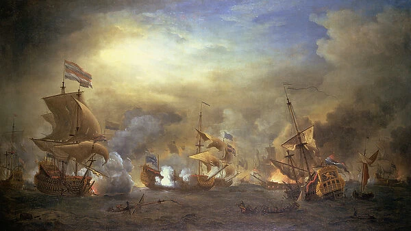 The Battle of the Texel, Kijkduin, 1673 (oil on canvas)