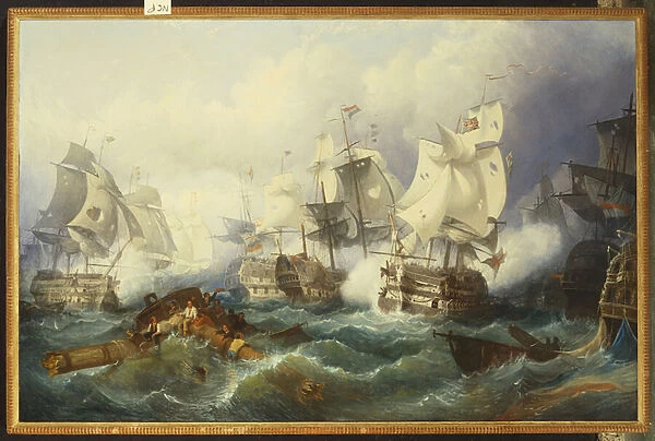 The Battle of Trafalgar (oil on canvas)