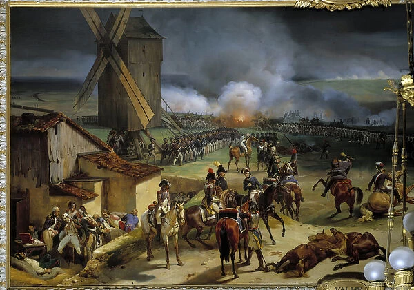 The Battle of Valmy on September 20, 1792, victory of Dumouriez and Kellermann