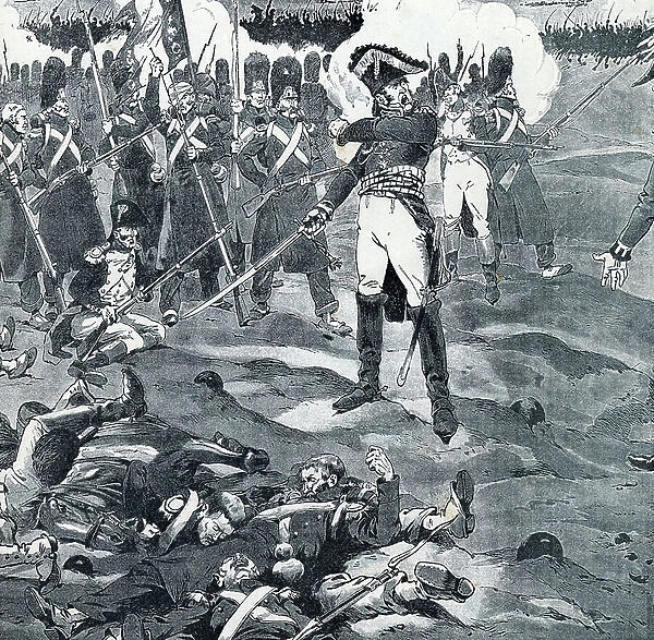 Battle of Waterloo (1815): 'The guard dies but does not surrender', Cambronne, 1896 (illustration)