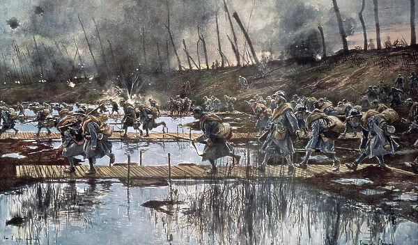 The Battle of the Yser in 1914 (oil on canvas)