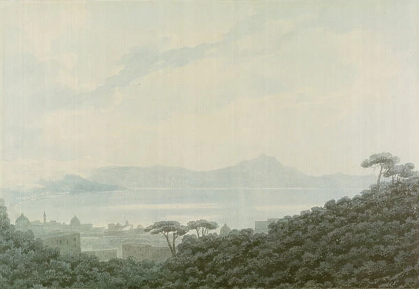 The Bay of Naples from Capodimonte, Italy, c. 1790 (w  /  c over pencil on paper)