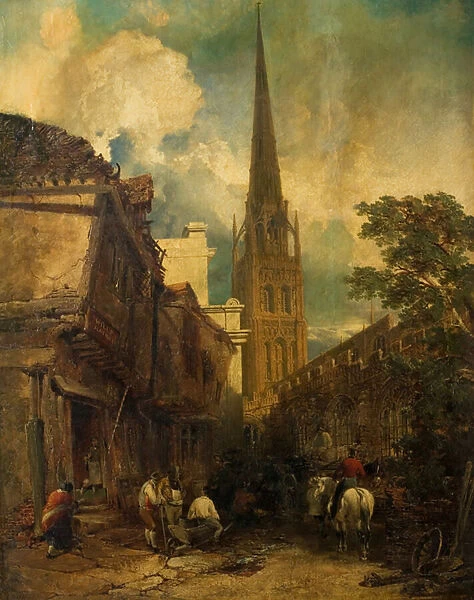Bayley Lane, with Drapers Hall and St. Michaels Church, Coventry