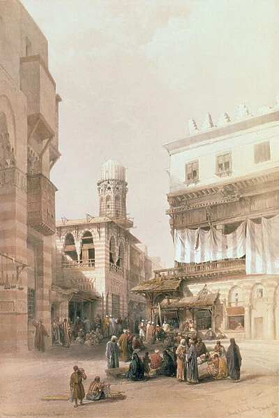 Bazaar of the Coppersmiths, Cairo, from 'Egypt and Nubia', Vol. 3 (litho)