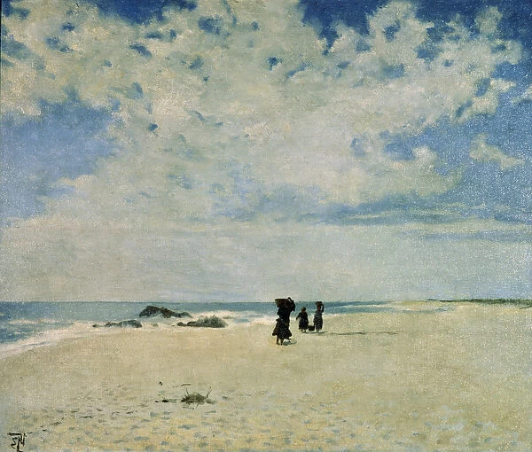 The Beach. BAL66912 The Beach by Vaz, Joan (19th century); Casa-Museu Anastacio Goncalves