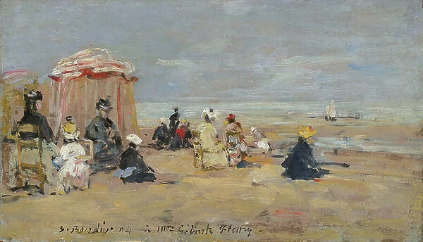 On the Beach, 1894 (oil on wood)