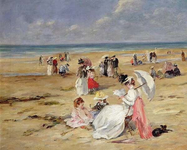 Beach at Courseulles (oil on panel)