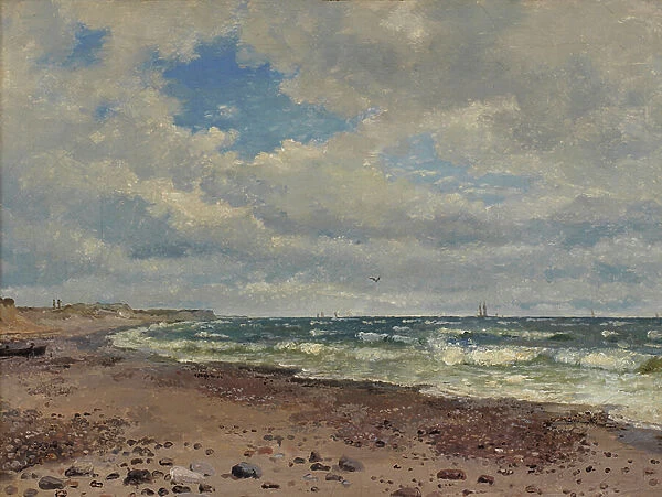 A Beach with Dunes on the West Coast of Jutland, 1843 (oil on canvas)
