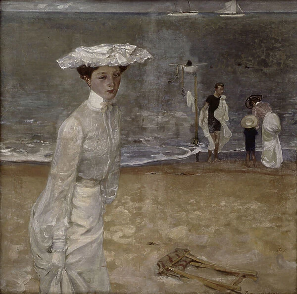 On the beach (oil on canvas) (see also 164323)