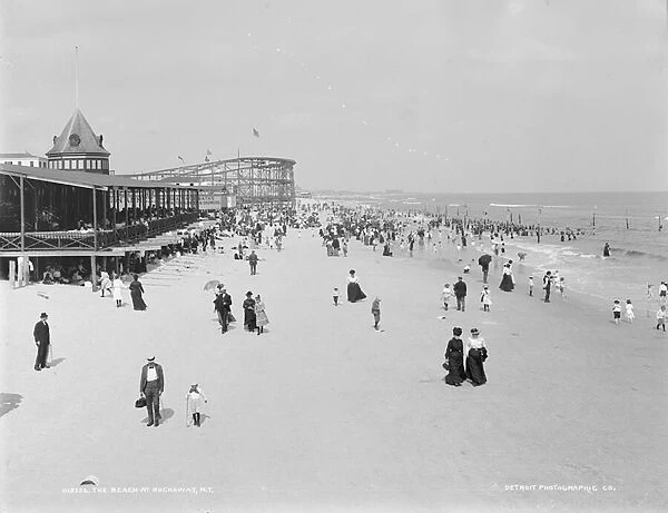 The Beach at Rockaway, New York, 1900-06 (b  /  w photo)