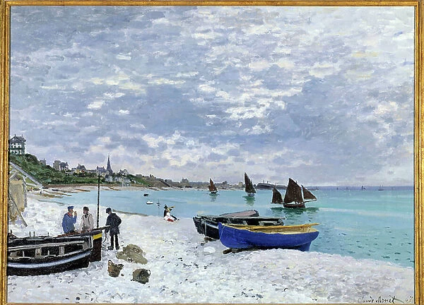 The beach of Sainte Adresse, 1867 (oil on canvas)