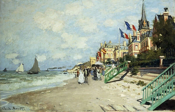 The Beach at Trouville; La Plage a Trouville, 1870 (oil on canvas)