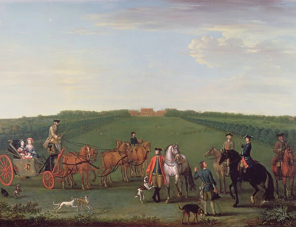 The Beauchamp-Proctor Family and Friends at Langley Park, Norfolk, 1749 (oil on canvas)