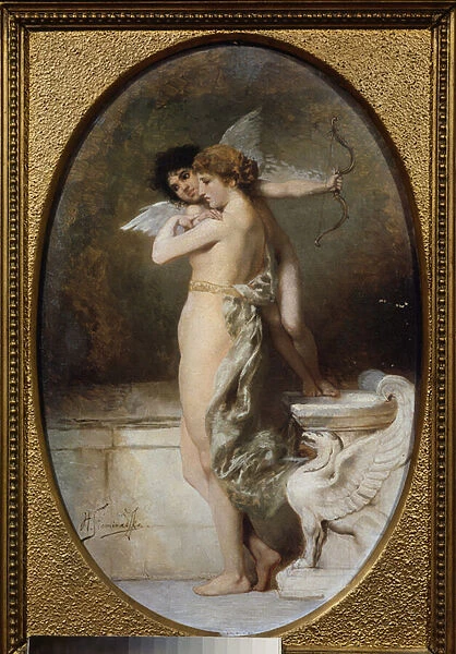 Beaute et Amour. Peinture de Henryk Siemiradzki (1843-1902), huile sur toile, 1894. Art polonais, 19e siecle. State Art Gallery, Lviv (Lvov ou Leopol) (Ukraine)