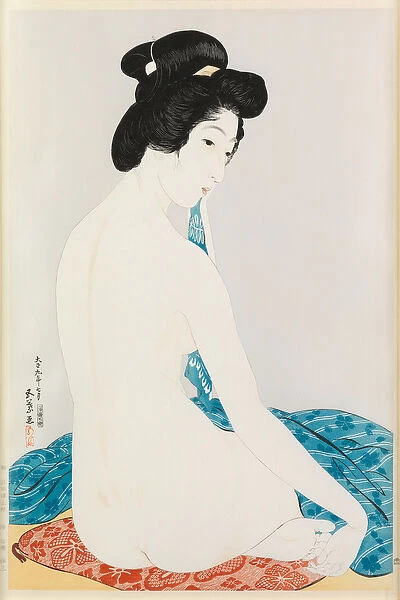 Beauty after the Bath (woodblock print)