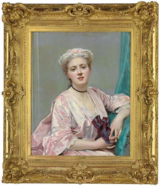 Beauty in Pink, (oil on canvas, framed)