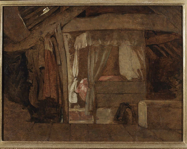 The Bed in the Attic (oil on board)