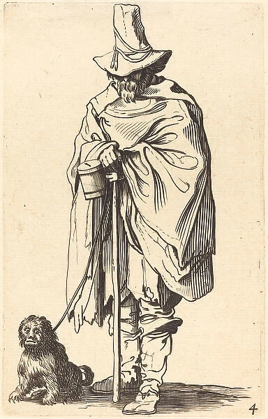 Beggar with Dog (etching)