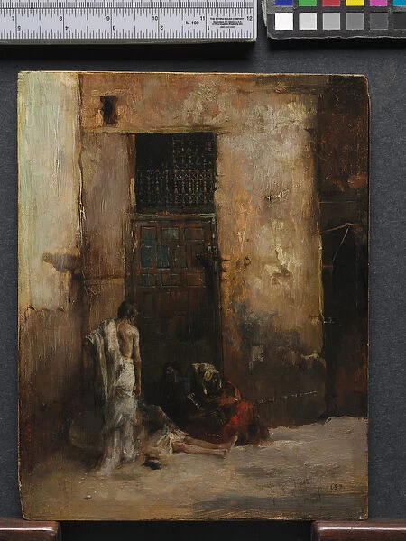 Beggars by a Door, 1870 (oil on panel)