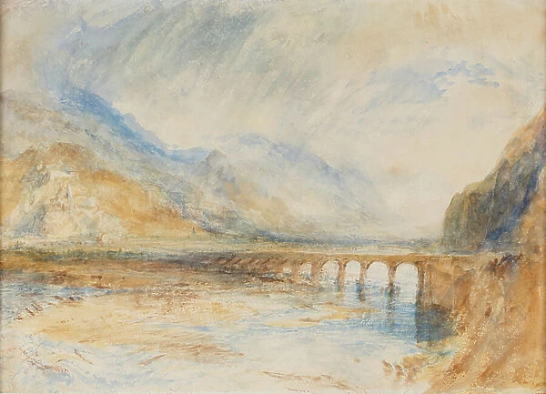 Bellinzona - The Bridge over Ticino, c.1843 (watercolour on paper)