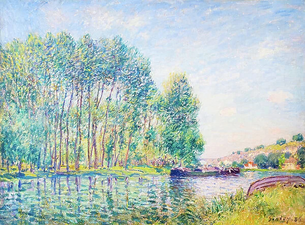 A bend in the Loing at Moret, 1886 (oil on canvas)