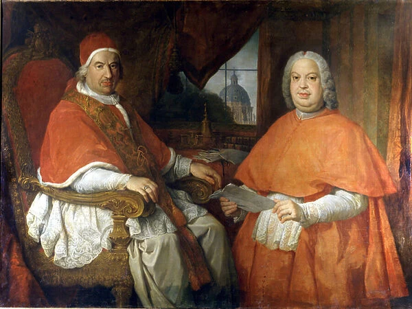 Benedict XIV and Cardinal Silvio Valenti Gonzaga (Gonzague)