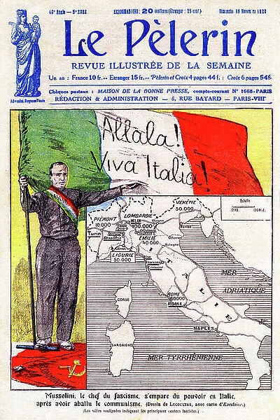 Benito Mussolini seizes power in Italy, 1922 (illustration)