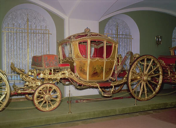 Berlin carriage of Empress Catherine II, wood, embossed bronze