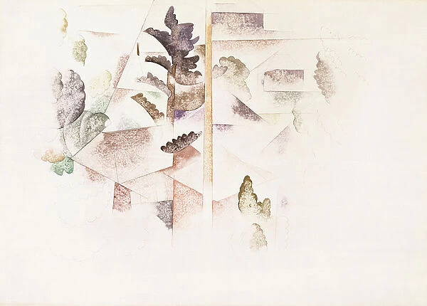 Bermuda, Trees and Architecture, c. 1917 (w  /  c on paper)