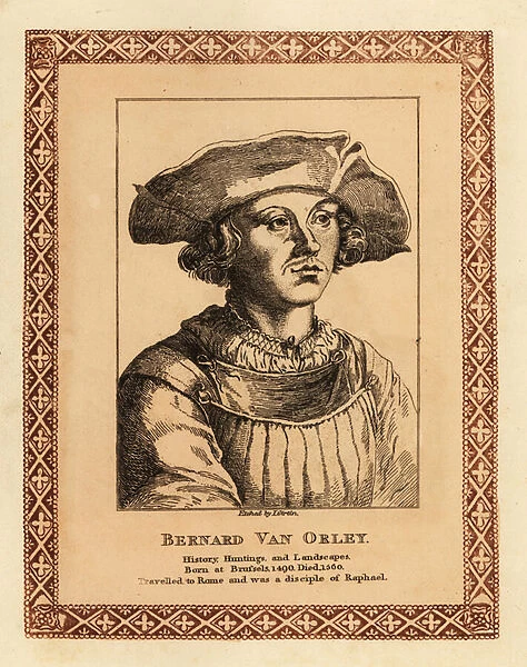 Bernard van Orley, Flemish Renaissance artist. 1817 (etching)