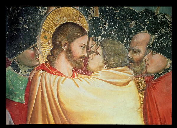 The Betrayal of Christ, detail of the kiss, c. 1305 (fresco)