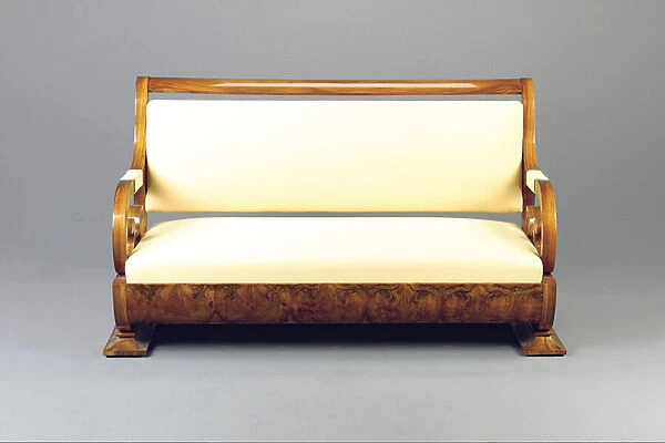 Biedermeier sofa, Central Europe, c. 1830 (walnut & cotton)