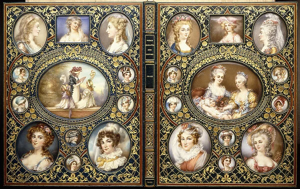 Binding with twenty-four portrait miniatures, from the book