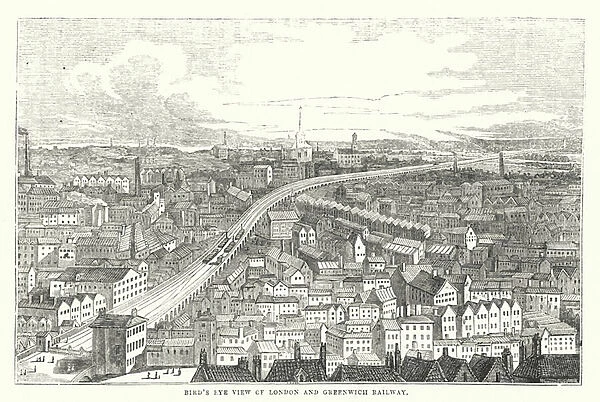 Birds Eye View of London and Greenwich Railway (engraving)