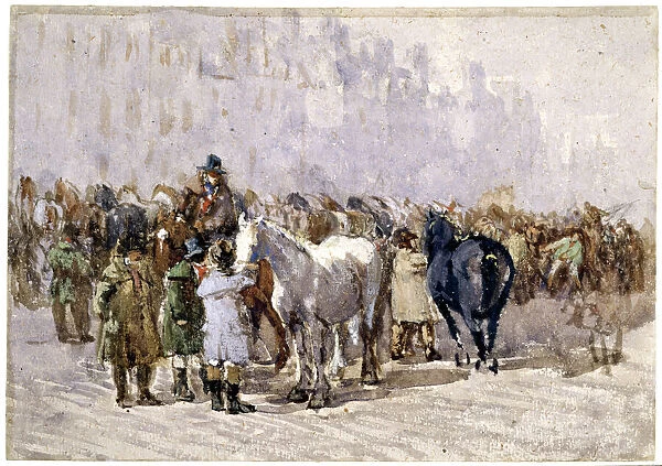 The Birmingham Horse Fair, c. 1841-49 (w  /  c on paper)