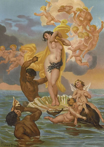 The birth of Aphrodite (chromolitho)