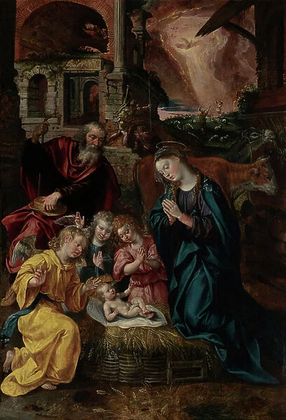The Birth of Christ (oil on panel)