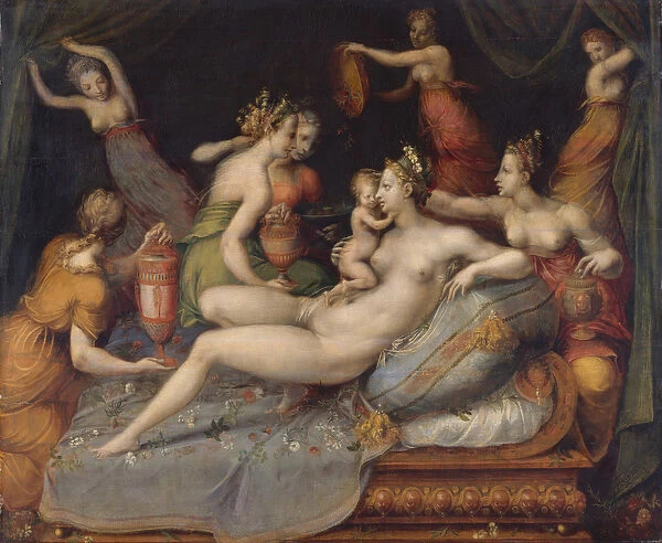 The Birth of Cupid (oil on wood)