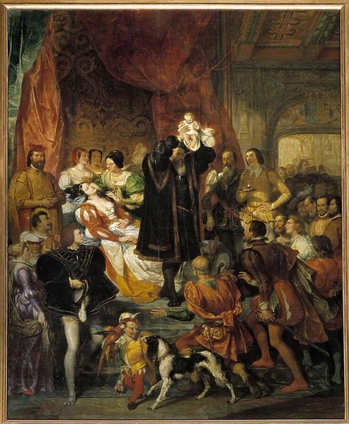 Birth of King Henry IV on 13  /  12  /  1553 at the Chateau de Pau Jeanne III