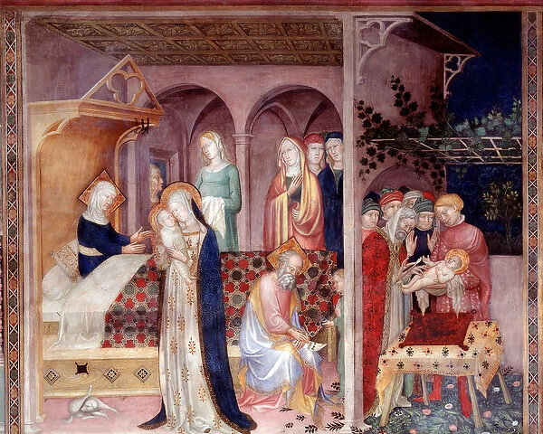 Birth of Saint John the Baptist and circumcision (Fresco, 1416)