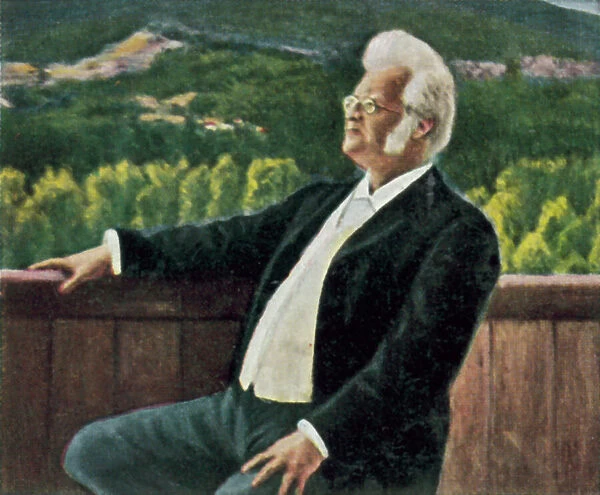 Bjornstjerne Bjornson, Norwegian composer (colour litho)