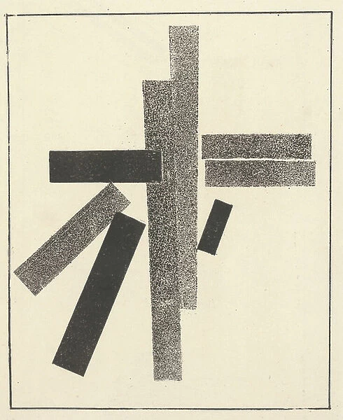 Three Black and Five Grey Elements from 'Suprematism: 34 Drawings', 1920 (litho)
