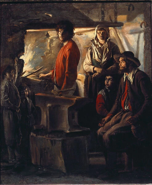 The blacksmith at his forge - oil on canvas, 1642-1643