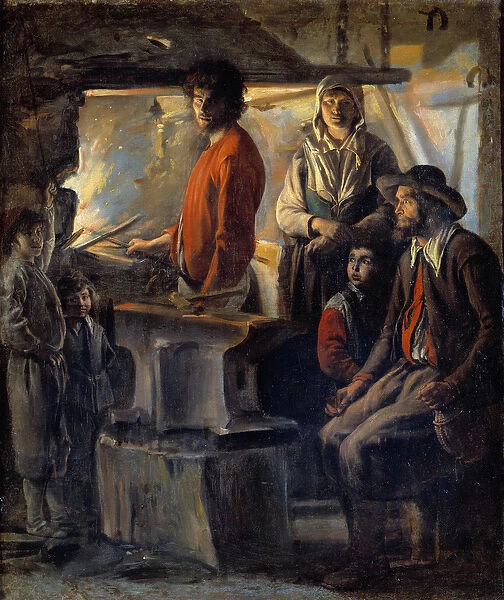 The blacksmith or the marechal in his forge The marechal-iron and his family