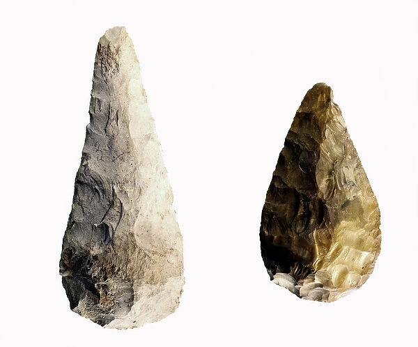 Two blades, from Saint-Acheul, Lower Acheulean Period, c. 20, 000 BC (flint)
