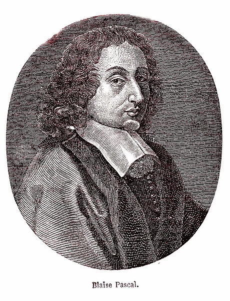 Blaise Pascal, french mathematician, philosopher, physicist and theologist. 1865 (engraving)