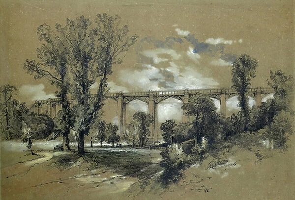 The Blatchford Viaduct, c. 1835-38 (pencil with wash on paper)
