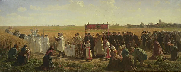 The Blessing of the Wheat in the Artois, 1857 (oil on canvas)