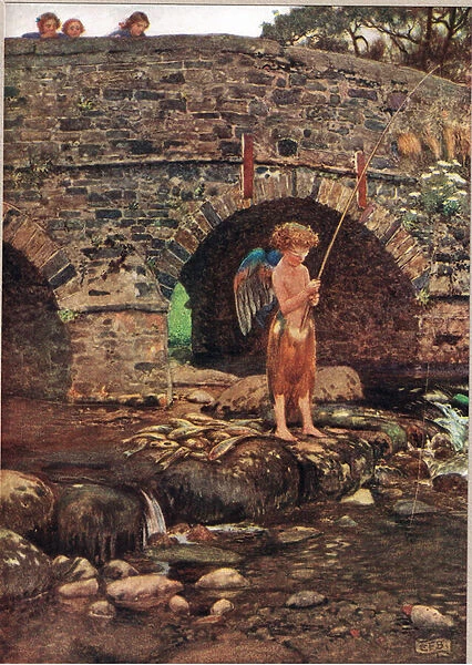 A Blind Child, illustration from The Book of Old English Songs and Ballads, published by Hodder and Stoughton, c. 1910 (colour litho)